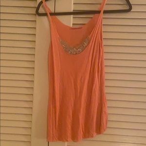 Anthropologie tank coral detail at neck sz S